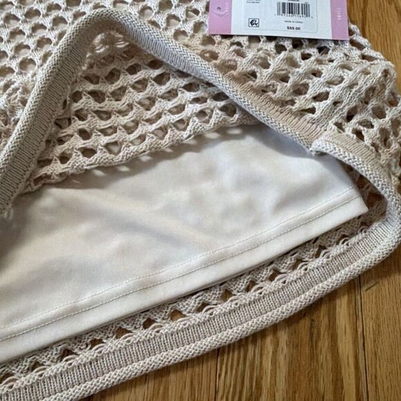Steve Madden S Crochet Top  Beige Knit Vest Sleeveless Sweater NWT Cotton Blend - Picture 5 of 7